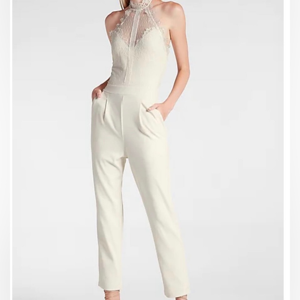 Express ivory jumpsuit size small.  Brand new with tags